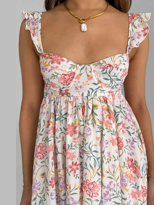 Women’s Sleeveless Slip Mini Dress – Floral Or Solid